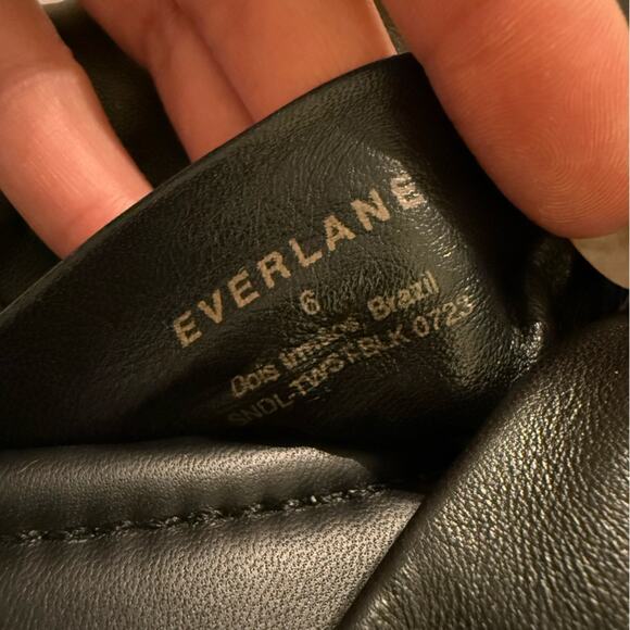 Everlane Day Twist Sandal Black Leather Flat Slide Size 6 New Without Box - Picture 7 of 8
